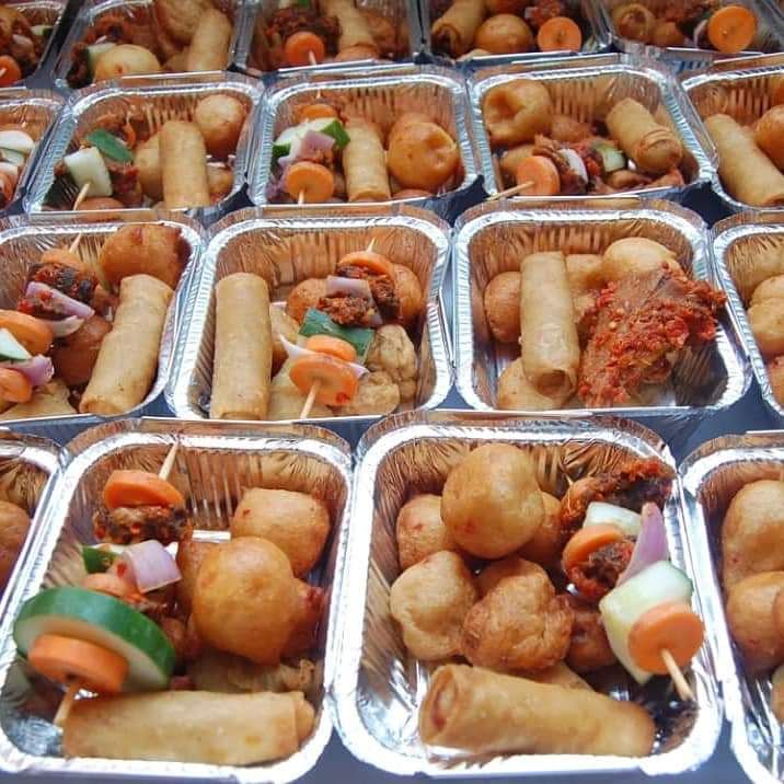 Event food service by TasteQuest - Nigerian small chops and drinks